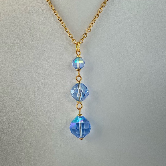 Artisan Jewelry - HOST PICK! Aurora Borealis Crystal Pendant Necklace, Handmade, Vintage Crystals